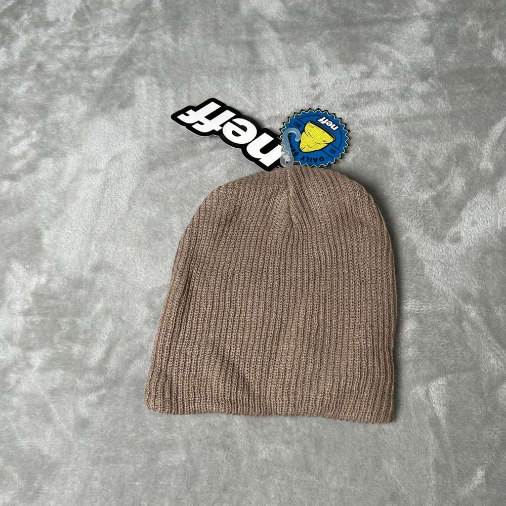 Neff Daily Beanie Stucco Tan Brown Ribbed Knit Slouchy Skull Cap NF00001 NWT